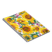 水彩ひまわり夏のヴィンテージ継ぎ目 ノートブック (右側)