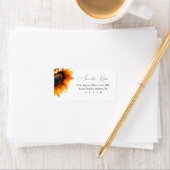 水彩ひまわり差出人住所ラベル ラベル (インサイチュ)