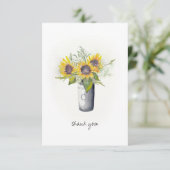 水彩ひまわり感謝していお前 カード (スタンド正面)