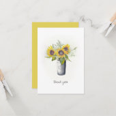 水彩ひまわり感謝していお前 カード (正面/裏面インサイチュ)