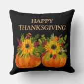 水彩ひまわり感謝祭かぼちゃの秋 クッション (裏面)