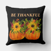 水彩ひまわり感謝祭かぼちゃの秋 クッション (裏面)