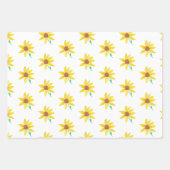 水彩ひまわり手絵を描型かわいらし ラッピングペーパーシート (正面3)