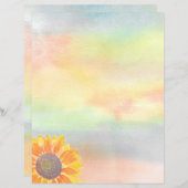 水彩ひまわり文房具紙 (正面/裏面)