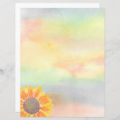 水彩ひまわり文房具紙 (正面/裏面)