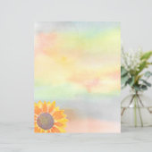 水彩ひまわり文房具紙 (スタンド正面)