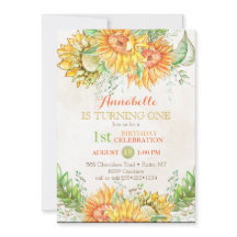 水彩ひまわり明るいオレンジ色イエローグリーン