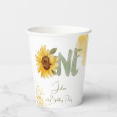 水彩ひまわり最初の誕生日 紙コップ (裏面)