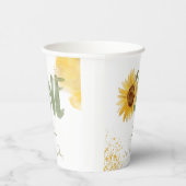 水彩ひまわり最初の誕生日 紙コップ (右)