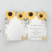 水彩ひまわり最深悔やみや弔慰 カード (内部)