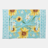 水彩ひまわり最高のの母なるフローラ キッチンタオル (横)