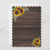 水彩ひまわり木筆跡ベビーシャワー 招待状 (裏面)