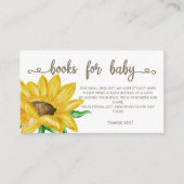 水彩ひまわり本ベビーチケット エンクロージャーカード (正面)