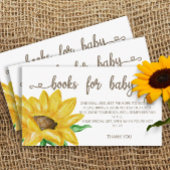水彩ひまわり本ベビーチケット エンクロージャーカード