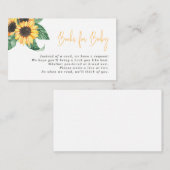 水彩ひまわり本ベビー エンクロージャーカード (正面/裏面)