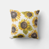水彩ひまわり枕 クッション (正面)