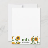 水彩ひまわり植物観葉緑 ノートカード (正面)