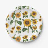 水彩ひまわり植物観葉緑 ペーパープレート (正面)
