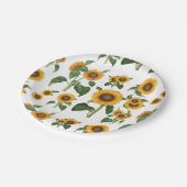 水彩ひまわり植物観葉緑 ペーパープレート (アングル)