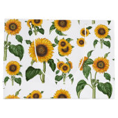 水彩ひまわり植物観葉緑 ラージペーパーバッグ (裏面)