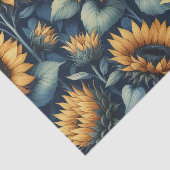 水彩ひまわり模様イエローブルーの切り離 薄葉紙 (詳細)