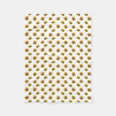 水彩ひまわり模様ベビーブランケット フリースブランケット (正面)