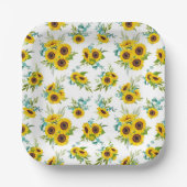 水彩ひまわり模様紙プレート ペーパープレート (正面)