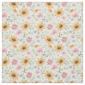 水彩ひまわり模様織物 ファブリック (見本)