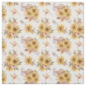 水彩ひまわり模様 ファブリック (見本)