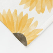 水彩ひまわり模様 フリースブランケット (角)