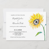 水彩ひまわり横型エレガントシンプル 招待状 (正面)