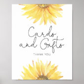水彩ひまわり水彩カードとギフト ポスター (正面)