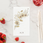 水彩ひまわり淡い色の花モノグラム (インサイチュ)