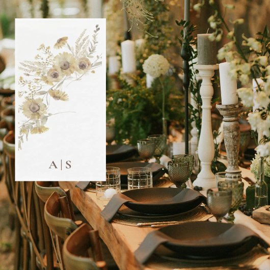 水彩ひまわり淡い色の花モノグラム