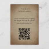 水彩ひまわり牛スカル結婚のQRコード エンクロージャーカード (裏面)