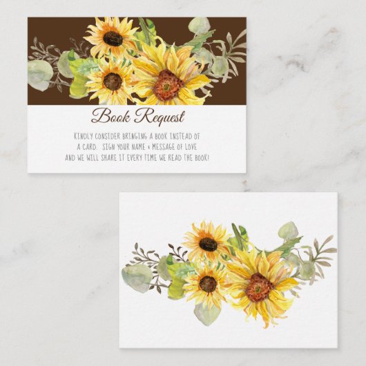 水彩ひまわり秋 エンクロージャーカード (正面/裏面)