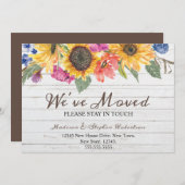 水彩ひまわり移動 |住所の変更 案内状 (正面/裏面)
