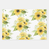 水彩ひまわり第1誕生日 ラッピングペーパーシート (正面)