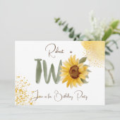 水彩ひまわり第2誕生日招待状 招待状 (スタンド正面)