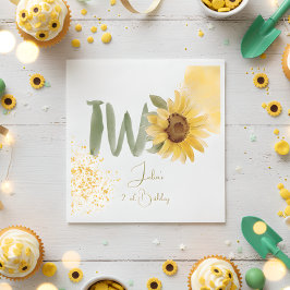 水彩ひまわり第2誕生日 スタンダードランチョンナプキン