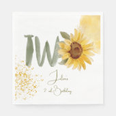 水彩ひまわり第2誕生日 スタンダードランチョンナプキン (正面)