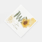 水彩ひまわり第2誕生日 スタンダードランチョンナプキン (角)