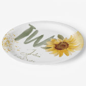水彩ひまわり第2誕生日 ペーパープレート (アングル)