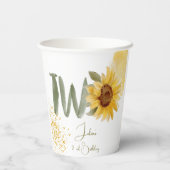 水彩ひまわり第2誕生日 紙コップ (裏面)