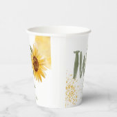 水彩ひまわり第2誕生日 紙コップ (右)