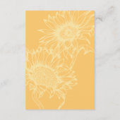 水彩ひまわり素朴な木結婚の詳細 エンクロージャーカード (裏面)