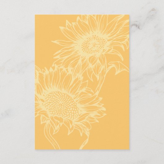 水彩ひまわり素朴な木結婚の詳細 エンクロージャーカード (裏面)