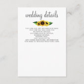 水彩ひまわり素朴の国結婚の エンクロージャーカード (正面)