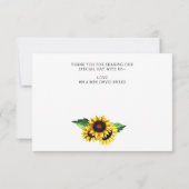 水彩ひまわり素朴の国結婚の サンキューカード (裏面)