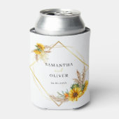 水彩ひまわり素朴の結婚クーラーボックス 缶クーラー (缶正面)
